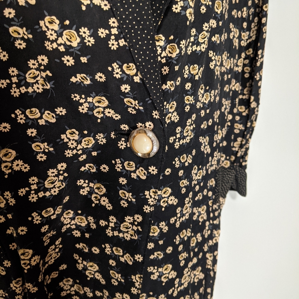 Vintage 1980s flower-print business jacket - Picture 3 of 5